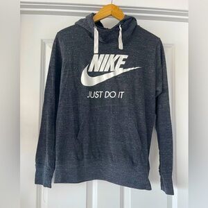 Nike Lightweight Funnel Neck Just Do It Hoodie Dark Grey L
